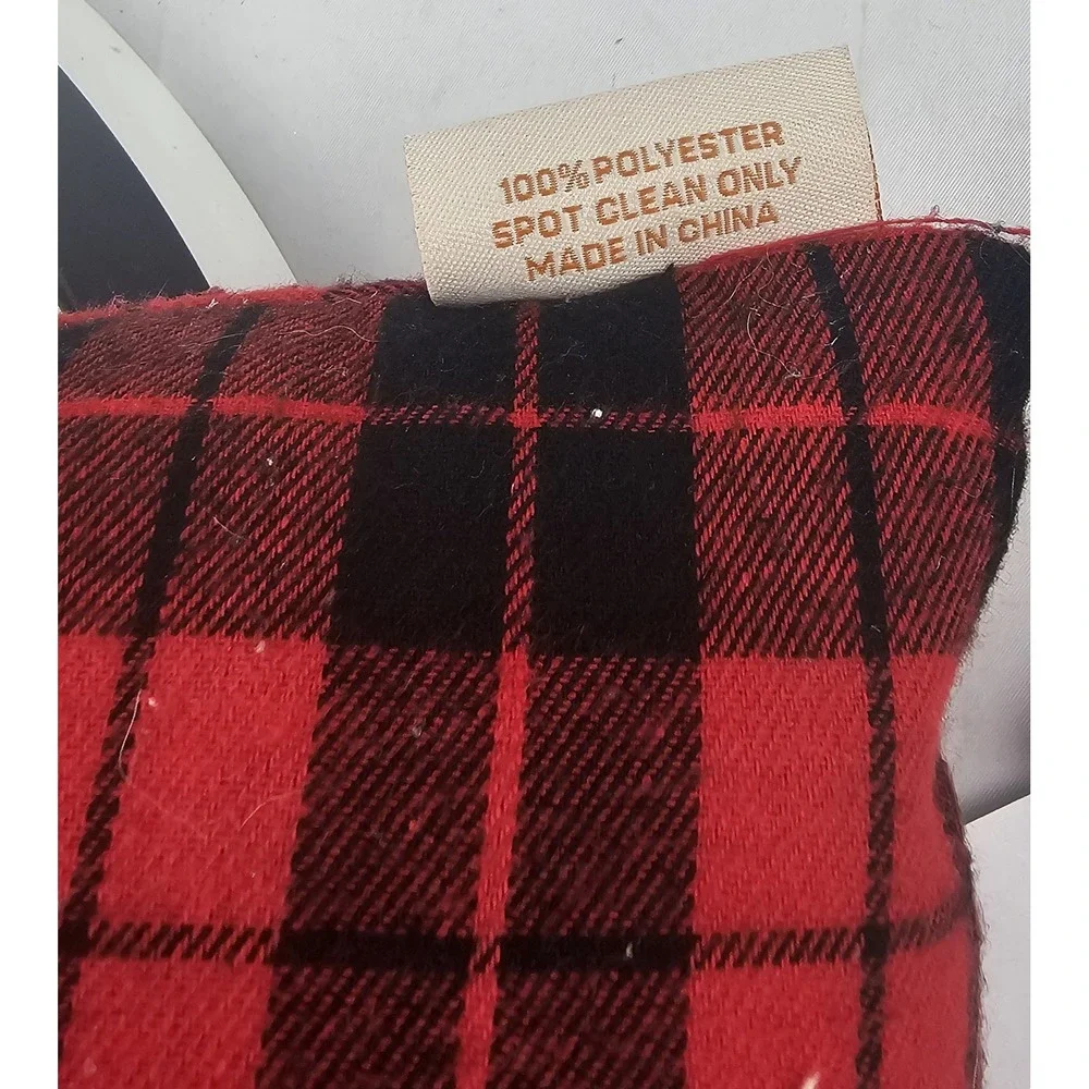 Stratford Home Buffalo Plaid Pillow Love‎ Peace Joy Christmas Holiday Decor